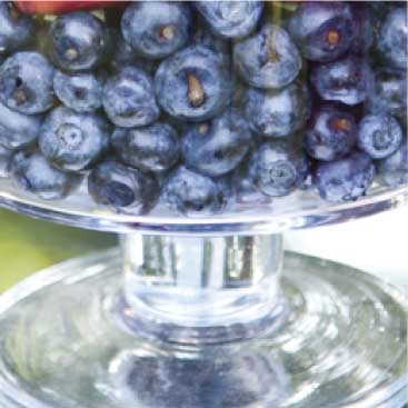 Blue detail of blueberries in a glass bowl for a Fourth of July party, Boston Event Planner, Boston Event Planning, Boston Event Stylist, Boston Event Styling