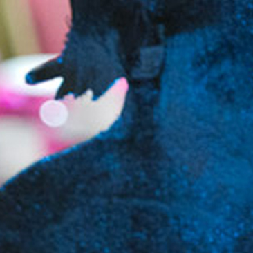 Blue detail of glittered cut-out silhouette of fashion girl for a Bat Mitzvah event, Boston Event Planner, Boston Event Planning, Boston Event Stylist, Boston Event Styling