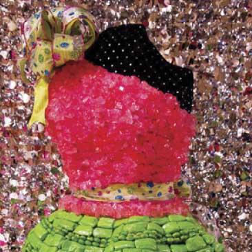 Pink detail of a candy dress created for a Fashionista Bat Mitzvah; Boston Event Planner, Boston Event Planning, Boston Event Stylist, Boston Event Styling