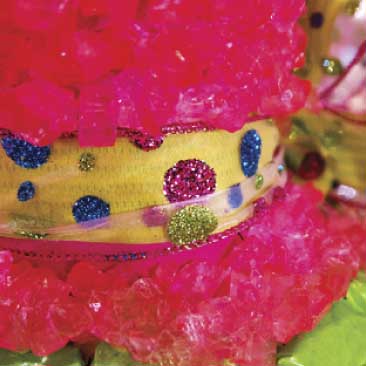 Pink detail of a rock candy top on a candy dress from a Fashionista Bat Mitzvah; Boston Event Planner, Boston Event Planning, Boston Event Stylist, Boston Event Styling