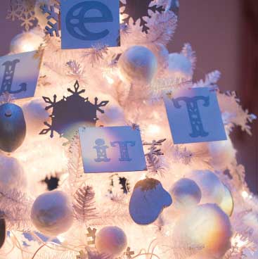 Purple detail of a Christmas tree from a corporate holiday party; Boston Event Planner, Boston Event Planning, Boston Event Stylist, Boston Event Styling