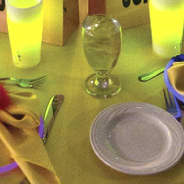 Yellow detail of a glowing tabletop from a Fashionista Bat Mitzvah; Boston Event Planner, Boston Event Planning, Boston Event Stylist, Boston Event Styling